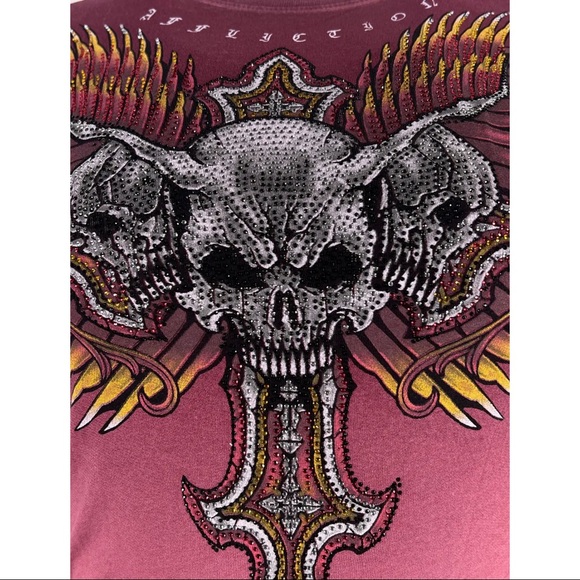 Affliction Women's T-Shirt Hyper Speed Biker Tattoo - Picture 8 of 12